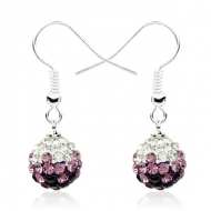 Oorbellen-Crystal-Bol-Paars